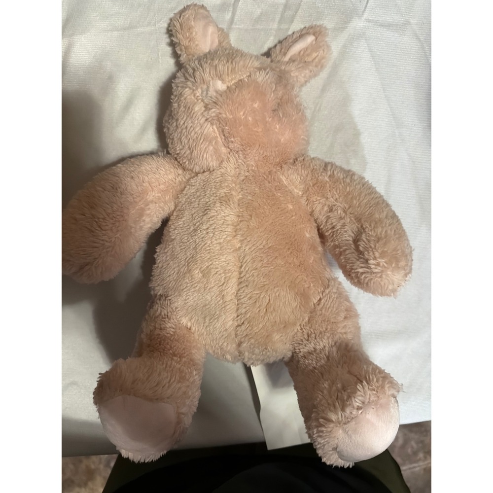 Silver One Intl Pink Bunny Rabbit Plush Stuffed Animal Shaggy Faux Fur Soft Toy